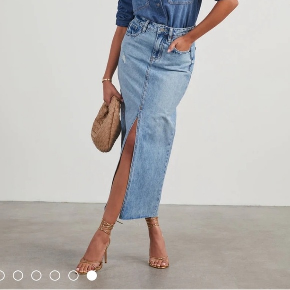 VICI Dark Wash Denim Skirt - Picture 2 of 10